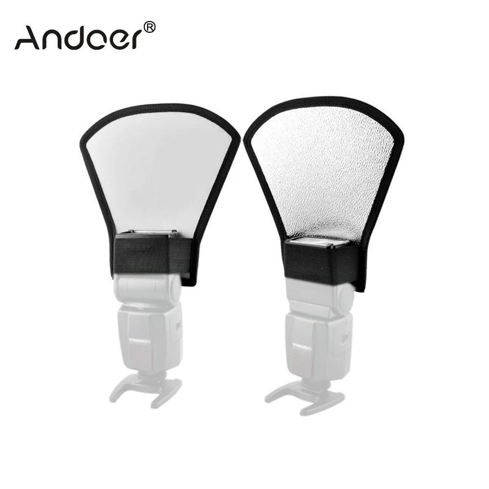 

Andoer Softbox Speedlite Flash Diffuser Silver / White Reflector for Canon Nikon Pentax Yongnuo Camera Flash Light