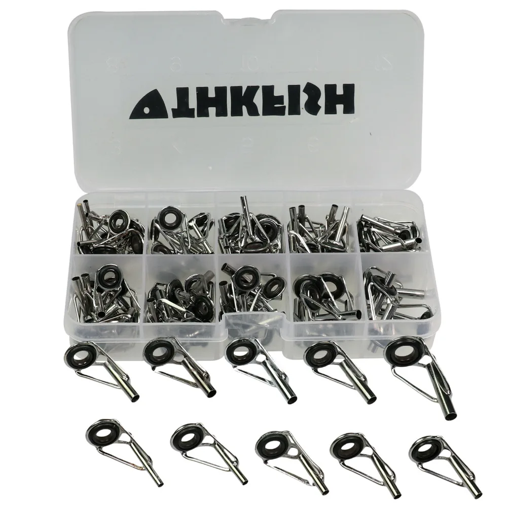 

90Pcs/set #1.6-#3.2 Fishing Rod Guide Guides Tip Set Spare Parts Rod Tip Tops Stainless Silver Rod Parts Fishing Repair Kit