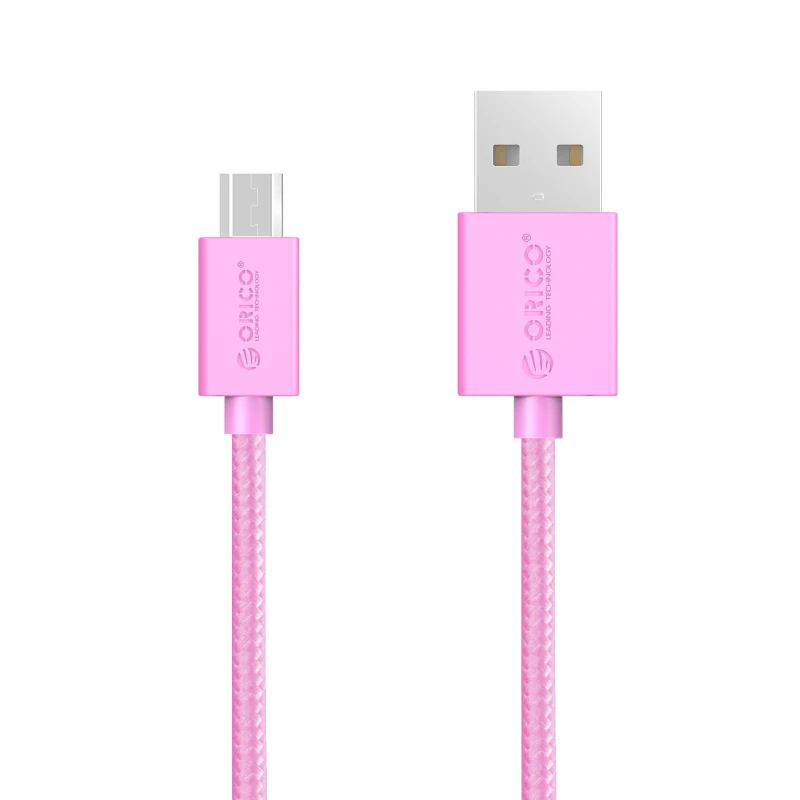 ORICO Micro USB кабель 2A кабель для передачи данных и зарядки телефона для samsung htc Nokia SONY Xiaomi huawei 100 см - Цвет: Pink Color