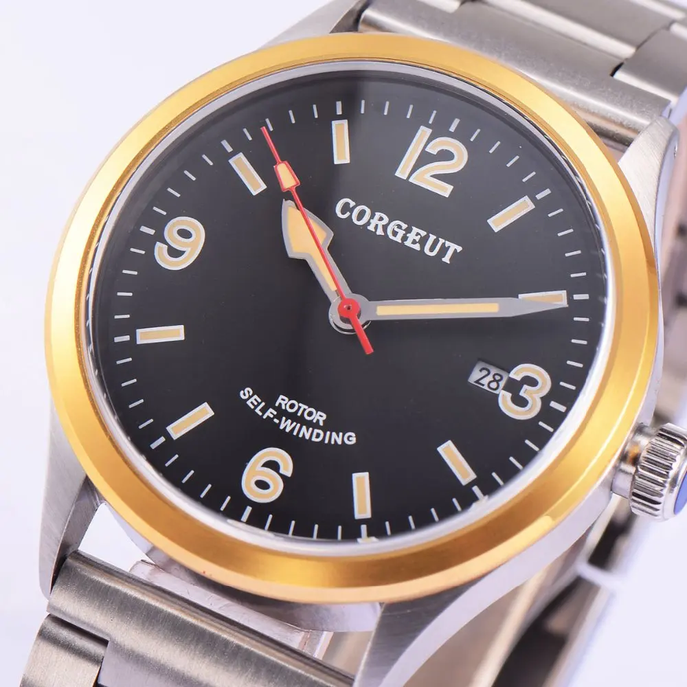 

Corgeut 41mm sapphire glass Automatic miyota movement Date Day mens watch