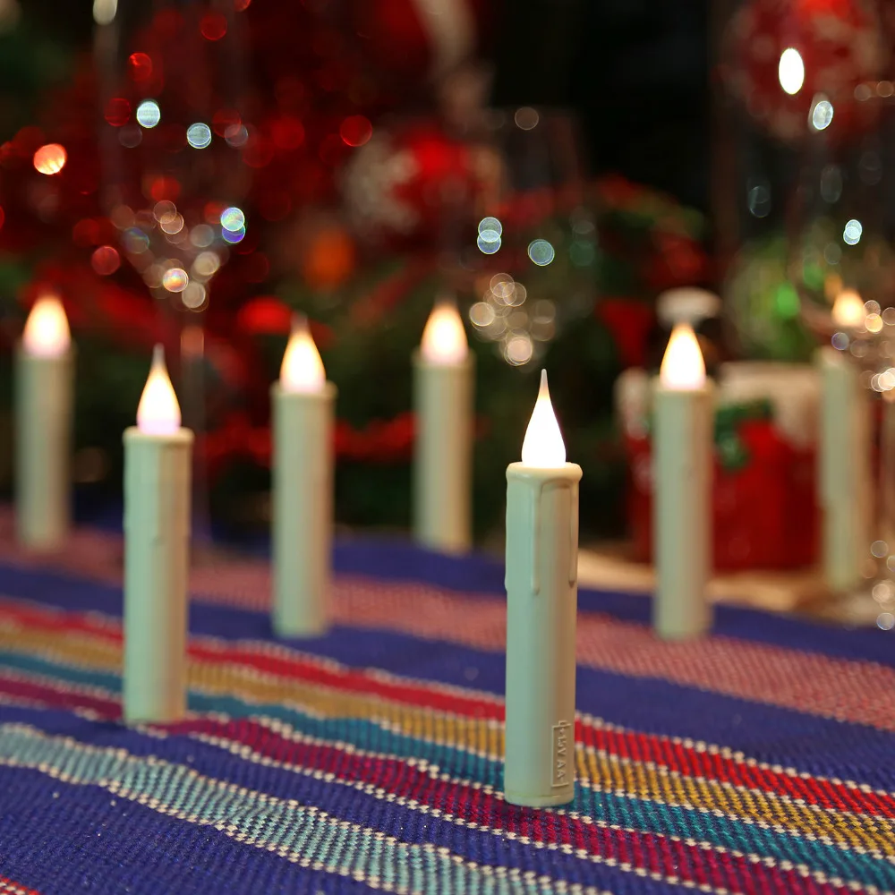 set of 10 led taper candle with timer remote control battery operated led christmas tree candles with clip ivory in candles from home garden on - Led Christmas Candles set of 10 led taper candle with timer remote control battery operated led christmas tree candles with clip ivory in candles from home garden on - Led Christmas Candles