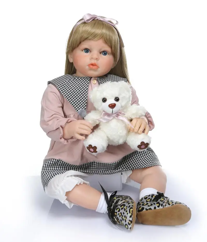 28'' Silicone Vinyl Reborn Baby Girl toddler Dolls Lifelike Newborn toys gifts 