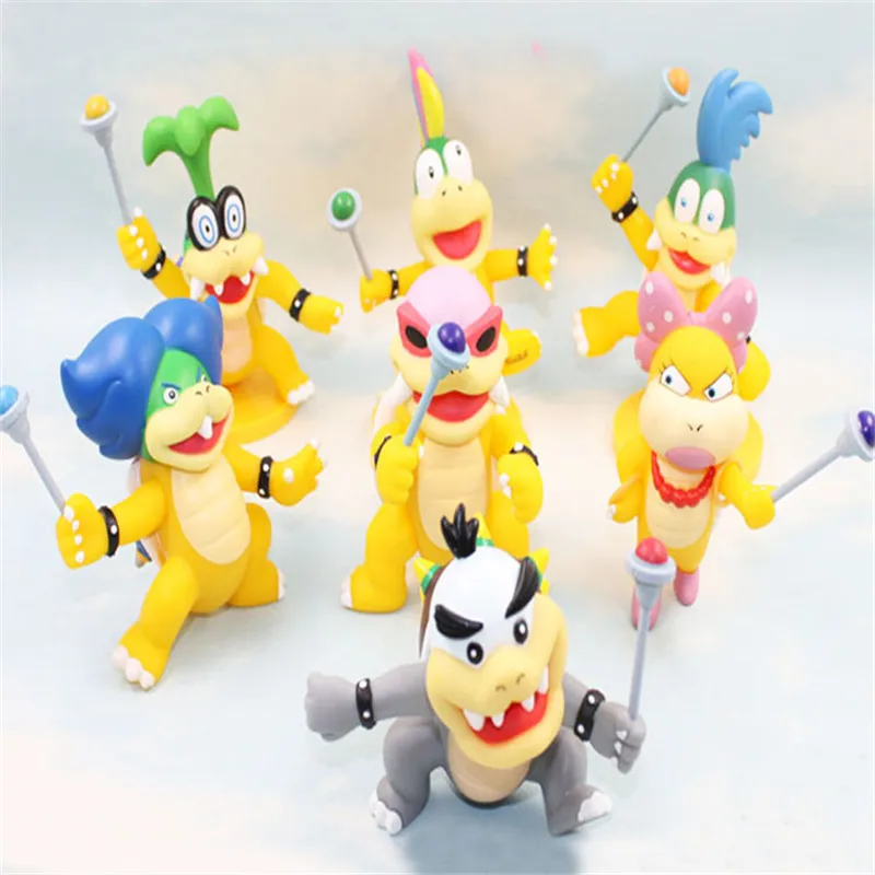 Rare Collection 10cm Super Mario Bros Koopaling Kids Iggy Ludwig Roy Wendy Lemmy Larry Action Figure Toy Rare Collection 10cm Super Mario Bros Koopaling Kids Iggy Ludwig Roy Wendy Lemmy Larry Action Figure Toy