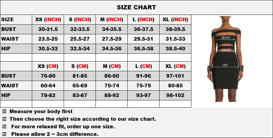 详情页 size chart