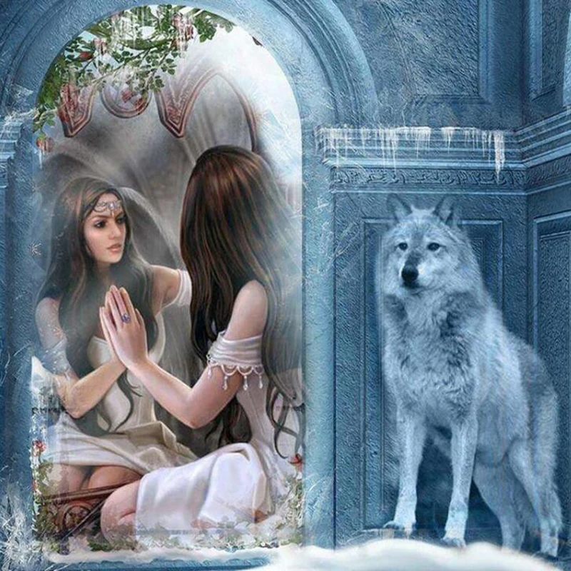 CQ796-Wolf and Girl
