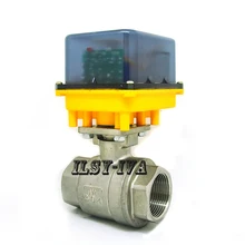 FDD-M Тип 2 способа нержавеющей стали моторизованный шаровой клапан, DN32 DC12V/24 V мяч Электрический шаровой клапан
