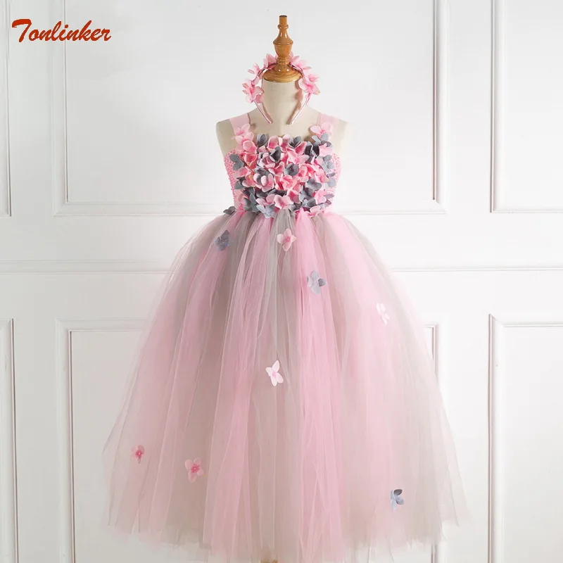 

Pink Princess Dresses Children Girls Evening Party Dress 2019 Summer Kids Dress For Girls Costume Flower Girls Wedding Dress New