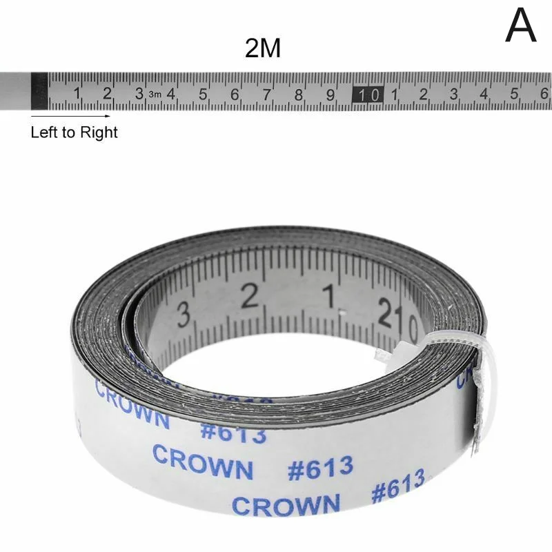 Новая нержавеющая сталь, рулетка, рулетка, самоклеющаяся Метрическая шкала, линейка XSD88 - Цвет: A 2M