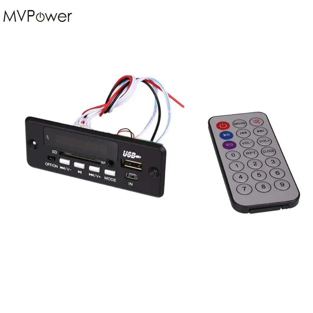 Модуль MP3 плеера MVpower с черным пультом дистанционного управления USB SD CT02EA