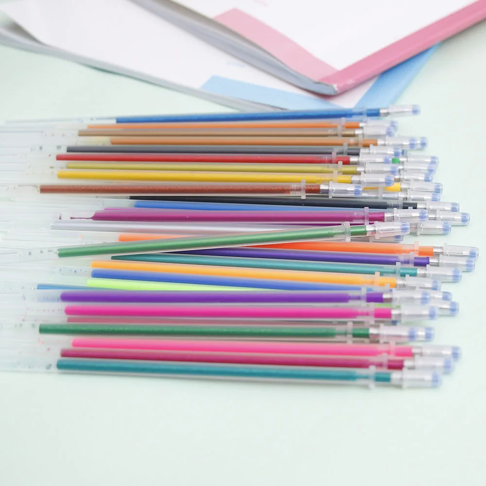 36 шт./компл. Flash гелевая ручка повторная заливка цвет полный сверкающих пополнения для детского рисования канцелярские товары цвета школьные принадлежности