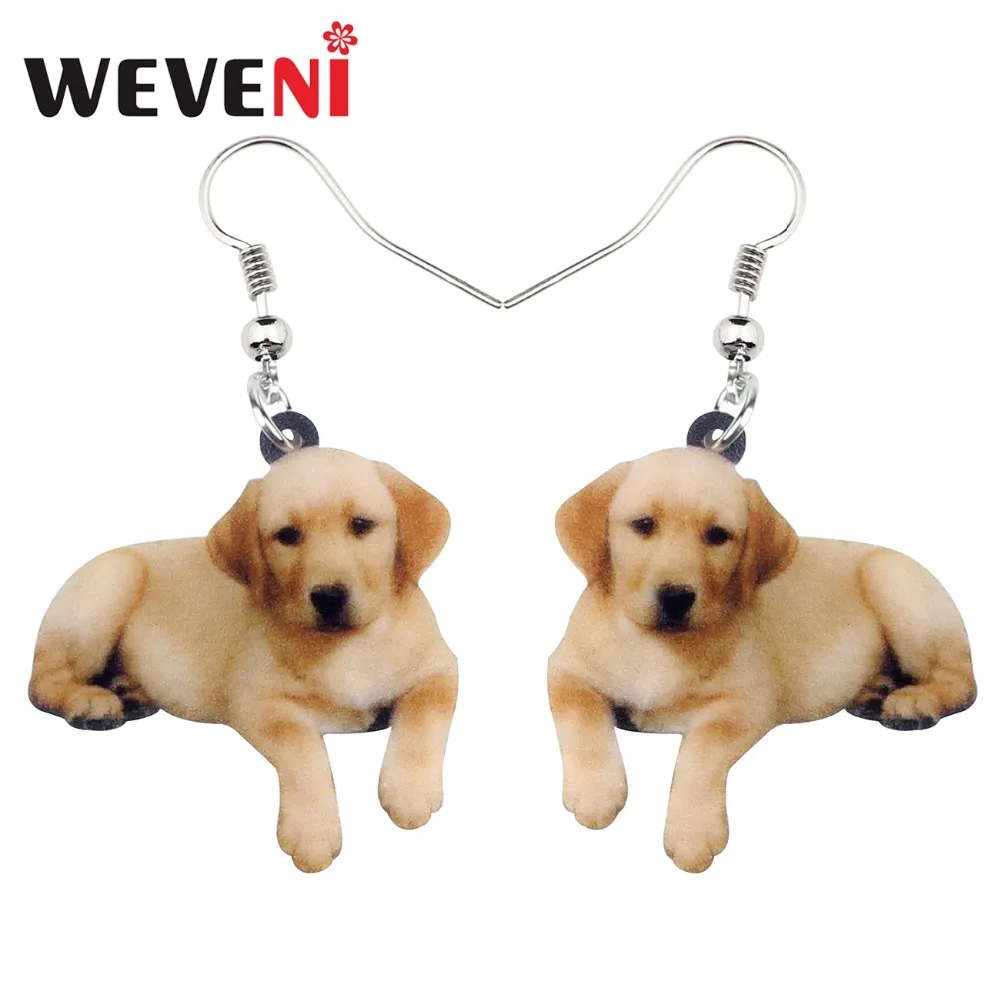 

WEVENI Statement Acrylic Labrador Retriever Dog Earrings Dangle Drop Cute Animal Jewelry For Women Girls Pet Lovers Accessories