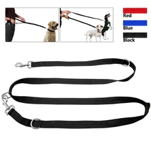 3 Couleur Européenne Multifonctionnel Pet Chien Nylon Tranning Laisse Réglable À Long Court Double Plomb laisses Pour Chiens Mains Libres