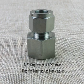 

2pcs/lot homebrew beer faucet shank fitting 1/2" Compression x 5/8" Female NPT Tube Compression Fitting