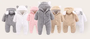 

DHL 200pcs Fashion Daily Newborn Unisex Baby Boys Girls Fleece Material Long Sleeves Keep Warm Cartoon Hooded Romper Jumpsuit