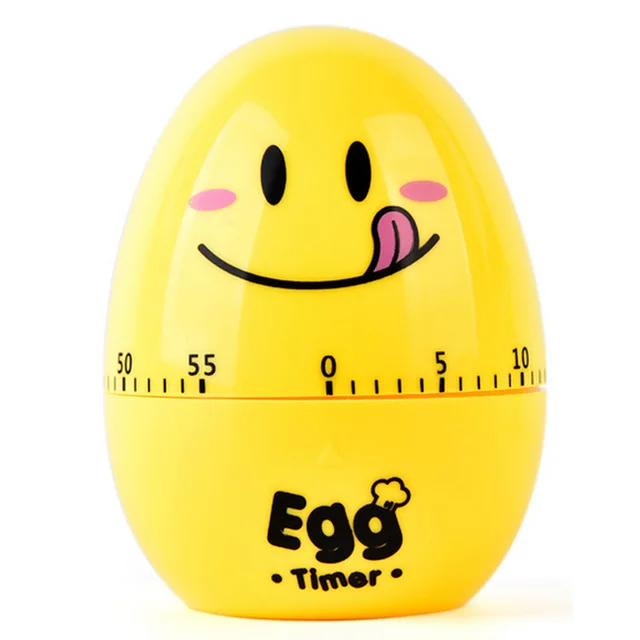 Behogar Cute Egg Shape Mechanical Alarm Clock Countdown Timer for
