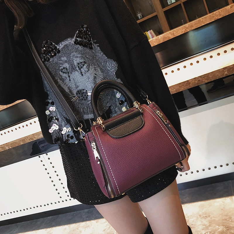 Janespri High Capacity Soft PU Leather Female Handbags Fashion Panelled Women Shoulder Bag Daily Women Casual Tote Messenger Bag (9)
