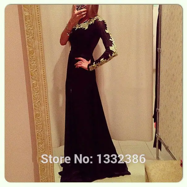 black gold muslimah dress