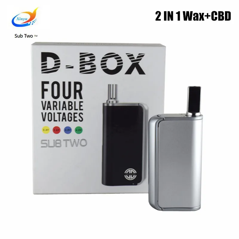

D-box 2 in 1 for wax for oil Adjustable pressure box mod Electronic cigarette vape kit vaporizer vapor Hookah pen tank atomizer