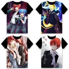 Модная мужская футболка, аниме, убийца, класс Korosensei, косплей, короткий рукав, унисекс, повседневная черная футболка, Otaku, Harajuku, топы