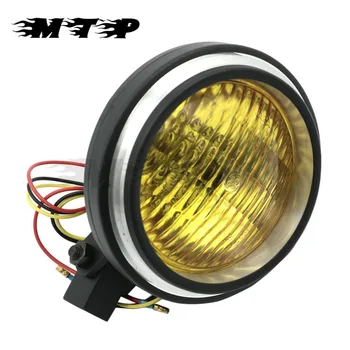 

Motorcycle Headlight Headlamp Edge Cut Hi/Low Bulb Bullet Head Light For Harley Softail Dyna Custom Cafe Racer Bobber Cruiser