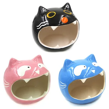 

New Cute Hamsters Ceramic Nest Hamsters Cave Pet House with Bear Pattern Design Suitable for Small Pet