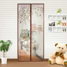 Магнитные с рисунком милой мультяшной совы, москитная сетка, магнитные анти москитные шторы, занавески для двери, противомоскитная сетка