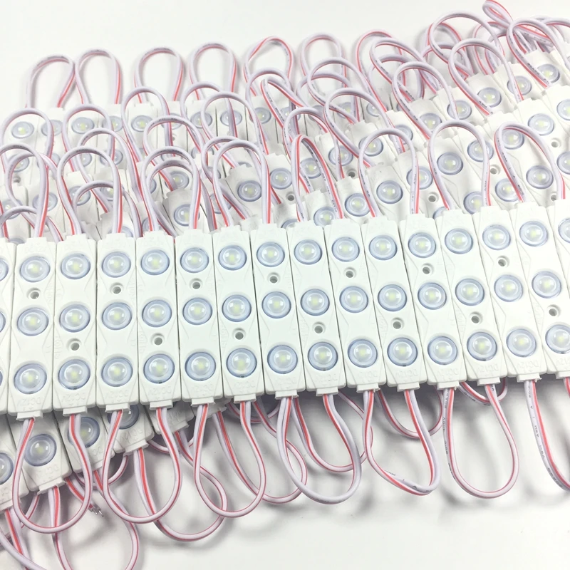 

300pcs/Lot NEW 2835 3 LED Injection Led Module 12V With Lens Waterproof IP66 1.5W White LED Sign Shop Banner