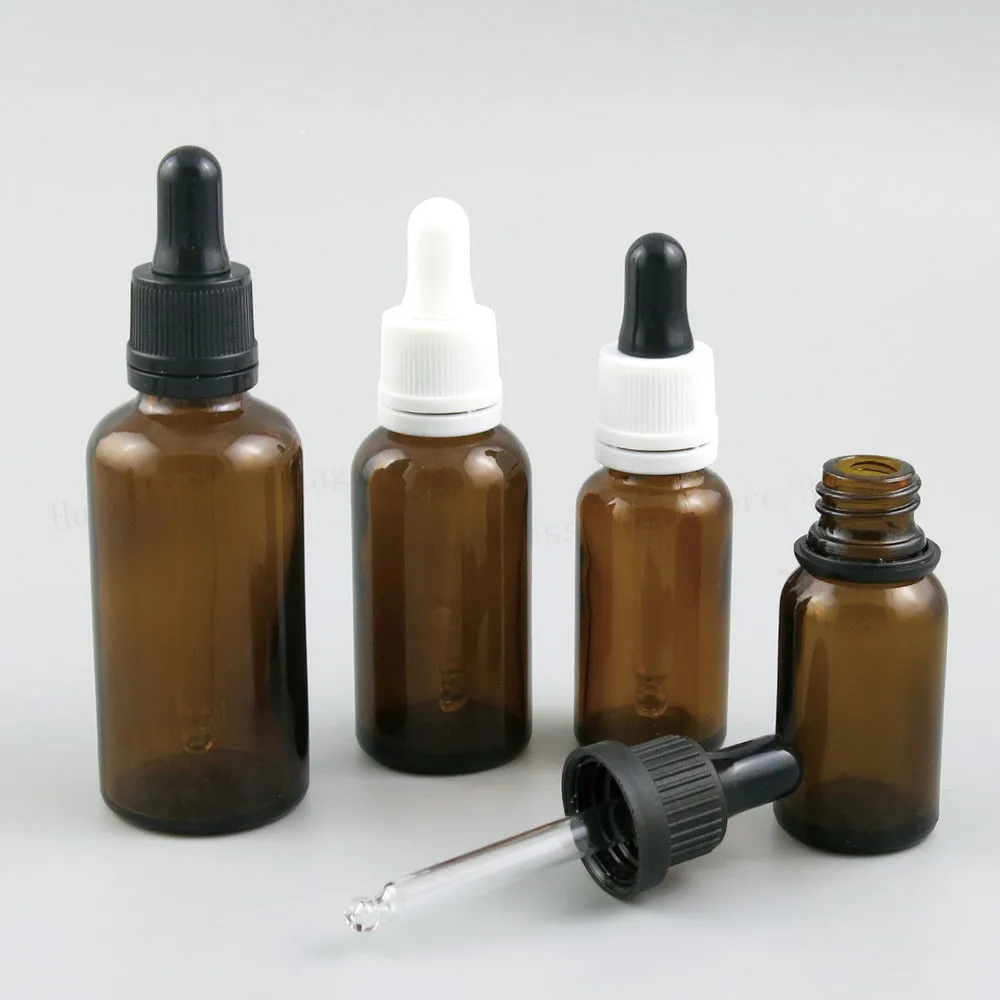 200 x Amber Dropper Glass Aromatherapy E Liquid Pipette Bottle Empty Refillable Drop Vials 100ml