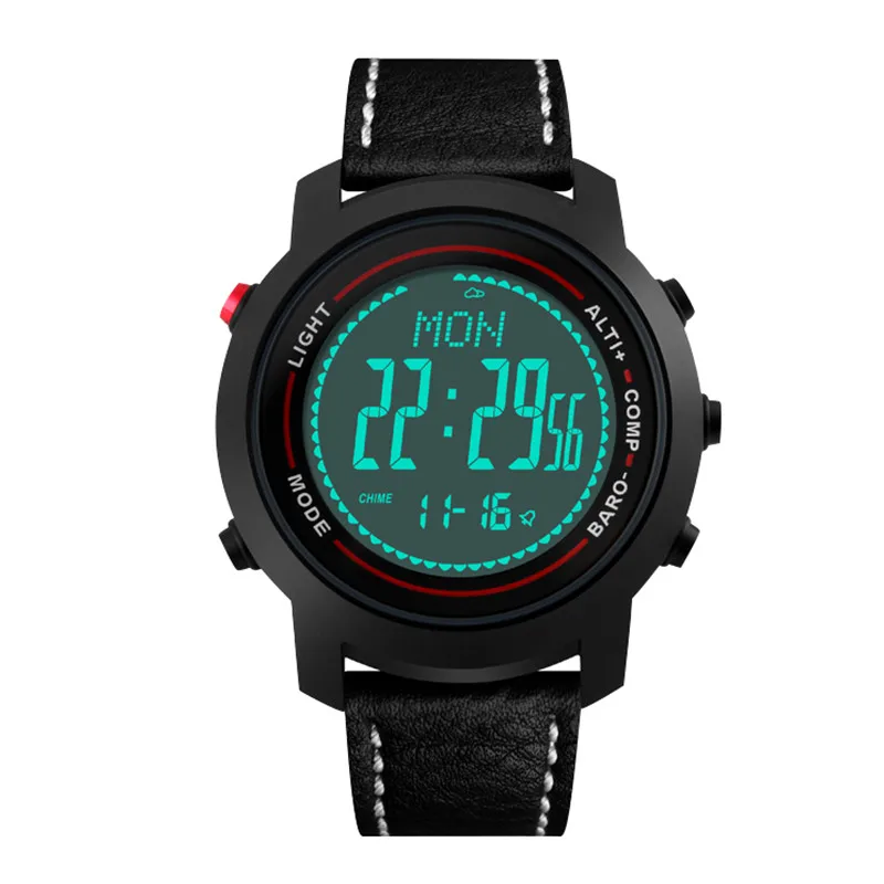 

SZMUGUA Smart Watch Leather Bracelet Multi-Function Outdoor Watch Altimeter Barometer Thermometer Fitness Tracker Waterproof