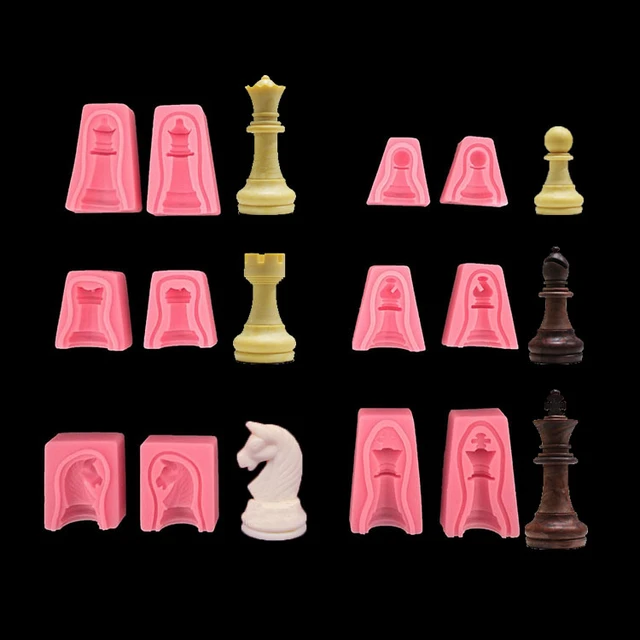 Chess Piece Mold Silicone Rubber Queen, King, Rook, Bishop, Knight