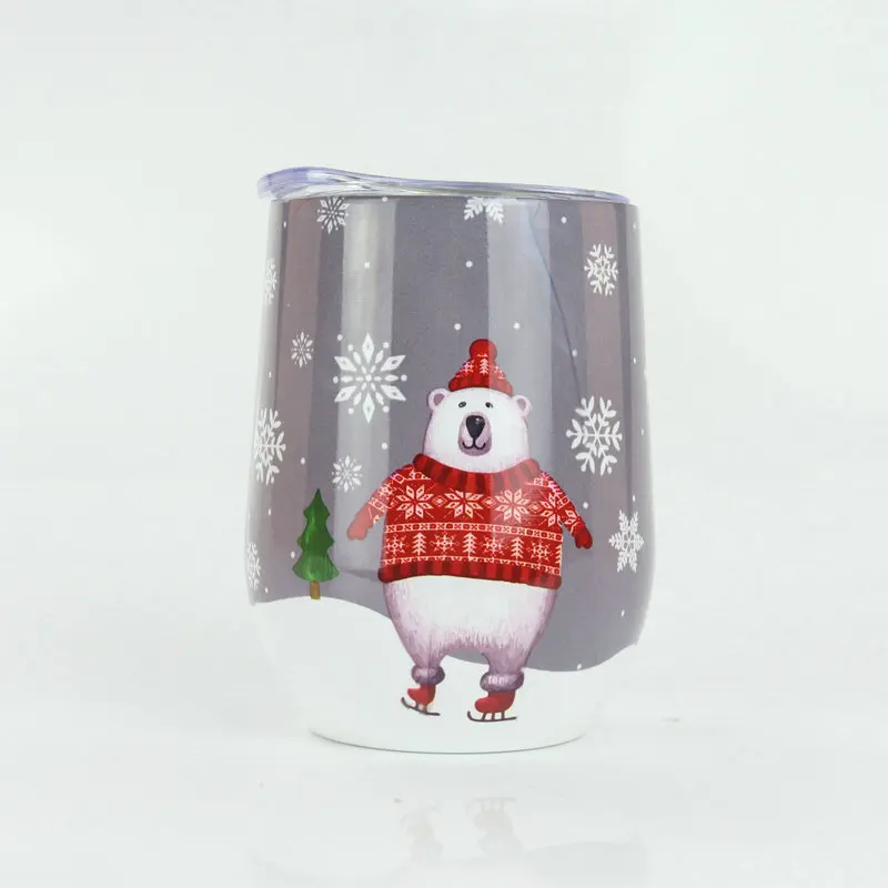 Free Custom Red Wine Glass Ice Beer Mug Cold Cup 9oz Stainless Steel Vacuum flask Office Drinking Water Christmas Gift Q31 | Дом и сад