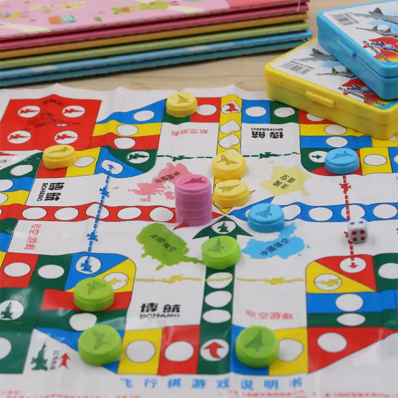 ヘビラダーチェスフライングチェスボードゲームセット頭の体操puzzelおもちゃ家族パーティーツール子供の早期教育ギフト Party Games Aliexpress