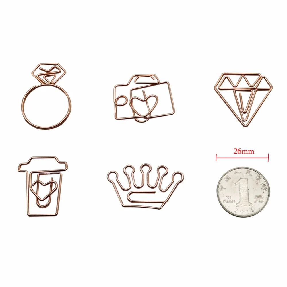 New Metal Diamond Crown Envelope Coffee Cups Bookmarks Paper Clip Ticket Holder Marking Supplies Office Supplies 5pcs/lot