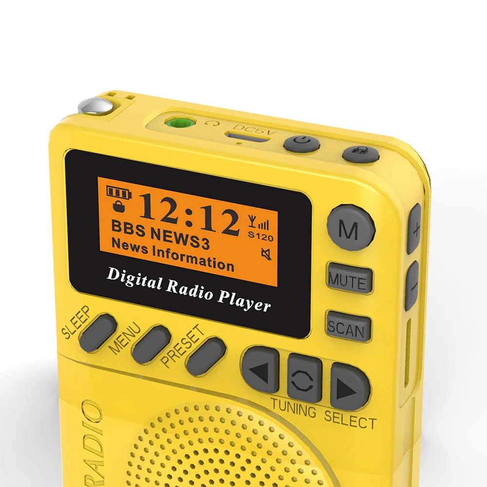 con Reproductor de MP3 Radio FM Pantalla LCD KKmoon Radio Digital de Bolsillo DAB Radio