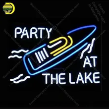 Sinal de néon para a festa no lago tubo de vidro decoração da sala cerveja janelas artesanato restaurante luz sinal lâmpadas anuncio luminoso lâmpadas