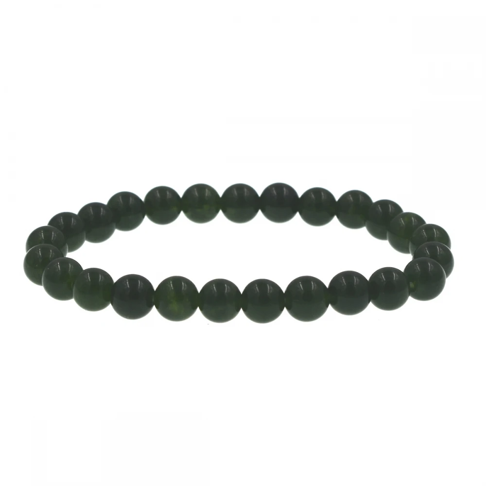 Natural stone 8mm round dark green jades beads stretch bracelet | Украшения и аксессуары