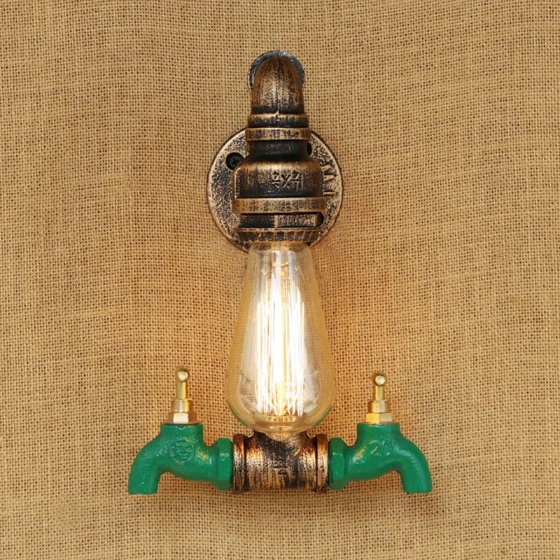 vintage LOFT wall lamp indoor lighting iron rust Water pipe sconce lights lampshade for living room bedroom restaurant bar E27 | Лампы и
