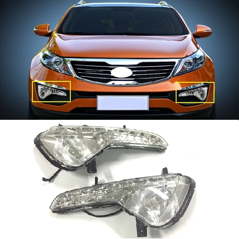 2Pcs ABS LED Daytime Running Lights 12V DRL FIT For KIA Sportage Pickup