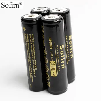 

Sofirn 4PCS 18650 Battery 3.7V Li-ion Rechargeable Battery with PCB Board Safety 18650 Batteries for LED Flashlight