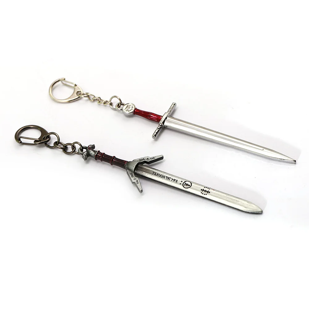 J La Tienda Witcher 3 llavero Geralt de Rivia espada de aleación de Metal titular de la clave bolsa de coche figura Chaveiro padres día llaveros JJ13078