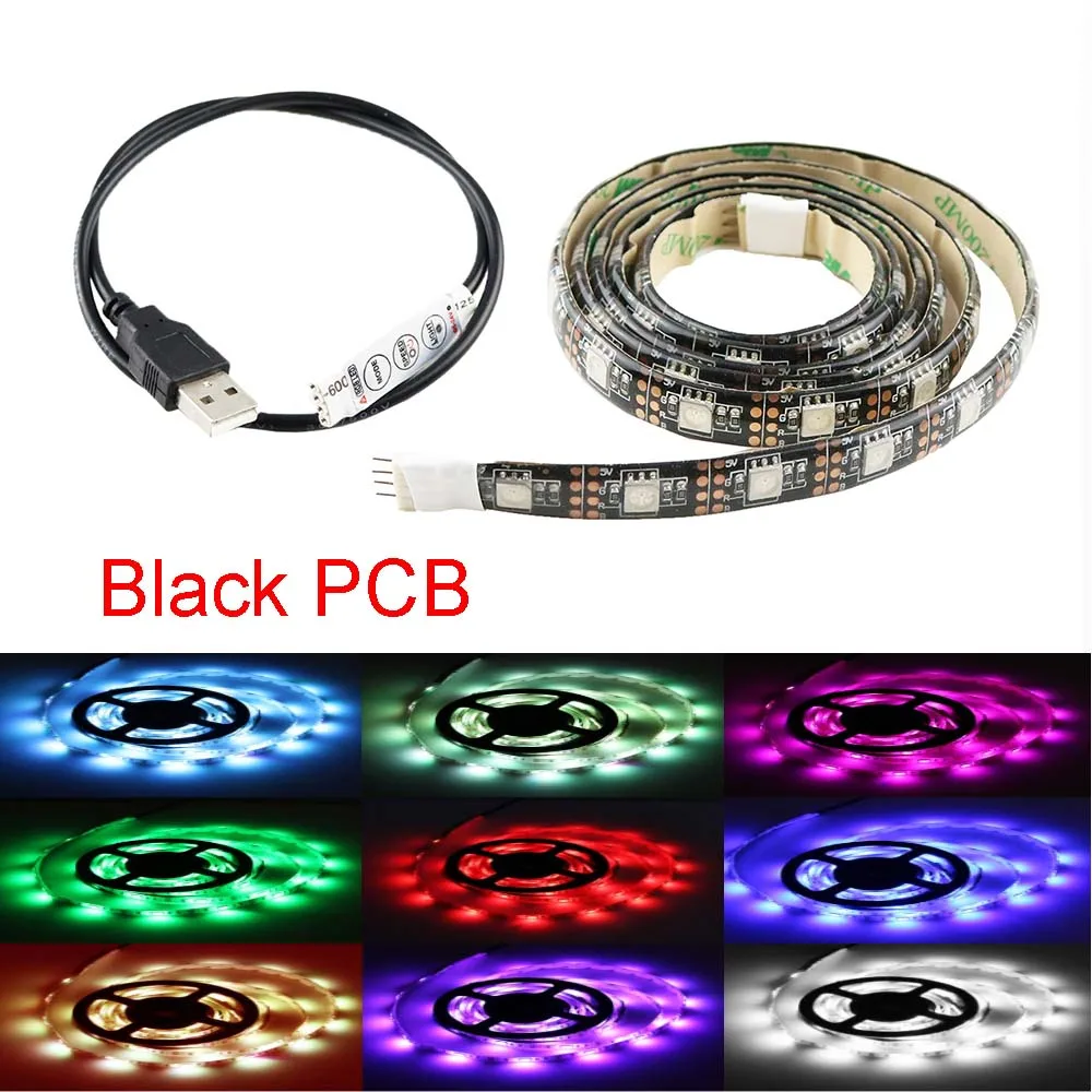 

50CM 15leds 5050 USB RGB Led Strip sets 3Keys 20 static effect Contoller 5V Waterproof STRIP TV Background Computer DIY tool IQ