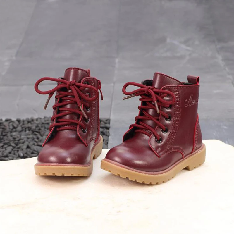 Online 2019 Otoño e Invierno niños y niñas botas Martin bebé niños botas de cuero genuino niños Martin zapatos de moda
