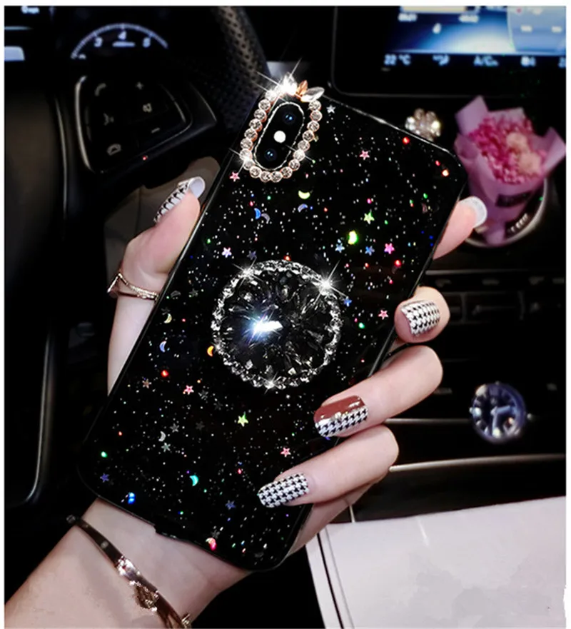Чехол для телефона из мягкого ТПУ LaMaDiaa iPhone 6 6S 7 8 Plus X XS MAX XR с блестящими звездами |