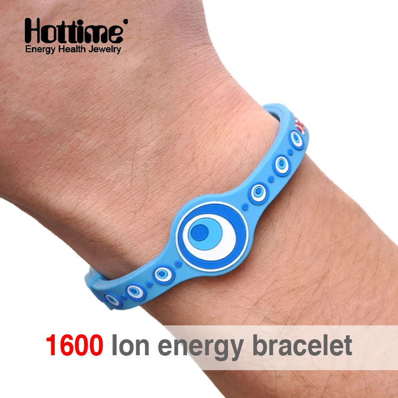 Hottime 1600 ion Bio Energy Unisex Trendy Silicone Rubber Flexible Wristband Wrist Band Cuff Bracelet Bangle For Women Men PROX2