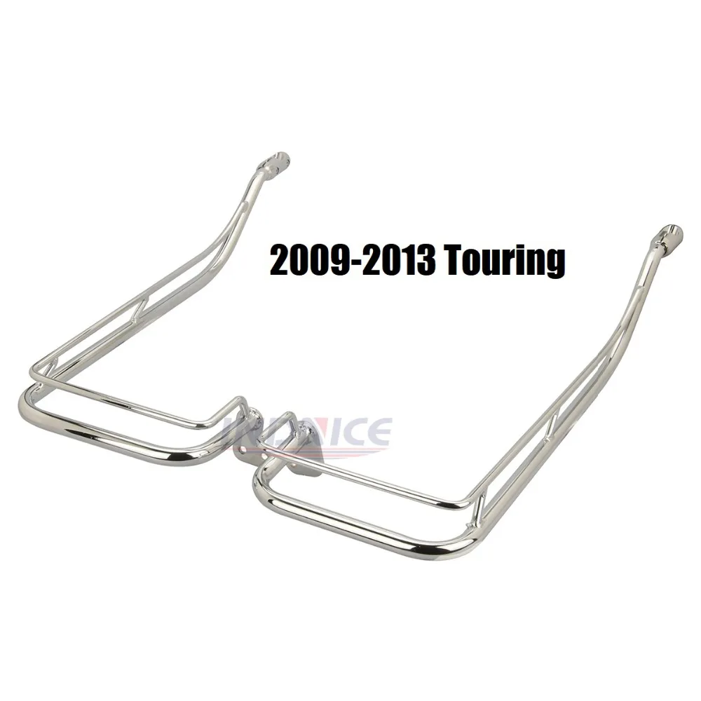 

Motorcycle Twin Saddlebag Guard Rails Bracket chromed for harley Touring Street Glide FLHX Road King FLHR FLHT 2009-2013