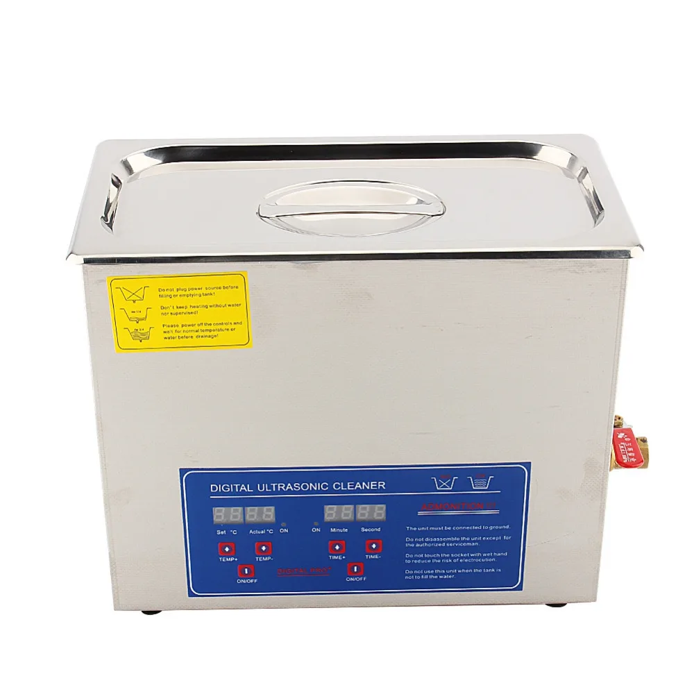 6L Stainless Steel Digital Ultrasonic Cleaner Bath Tank w/ Timer