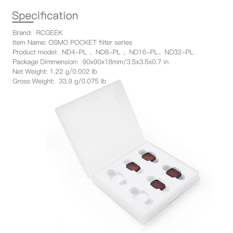 1 pcs osmo Pocket camera  Filter ND-PL ND4 ND8 ND16 ND32 CPL HD Filter For DJI osmo Pocket Handheld gimbal accessories 1 (18)