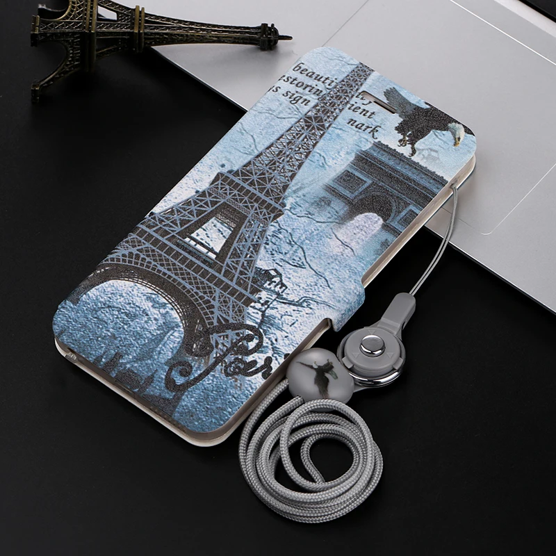 Милый окрашенный флип-бумажник подставка кожаная крышка для Vivo IQOO Pro Neo U1 Y91 Y95 Y93 Y97 Y17 S1 V15 Pro Z5X с ремешком бампер чехол