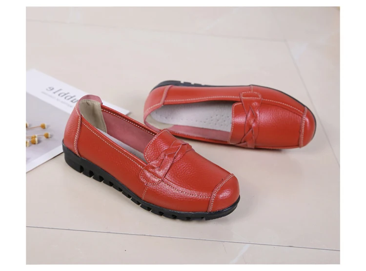 AH 2669-2019 Spring Autumn Women Flat Shoes Genuine Leather Woman Shoe-6