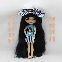 280BL9601 黒ロングヘアジョイント人形工場ヌード手 bjd 1/6 30 センチメートル前髪/フリンジ